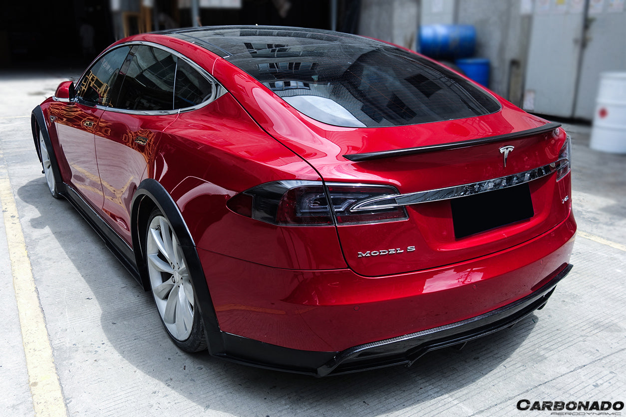 2012-2015 Tesla S Pre-facelift RS Style Carbon Fiber Rear Lip - Carbonado