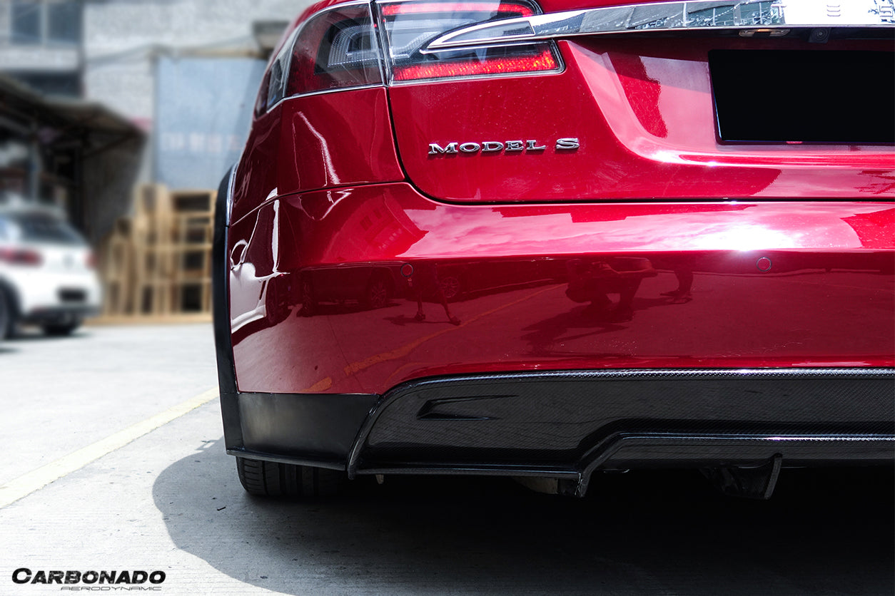 2012-2015 Tesla S Pre-facelift RS Style Carbon Fiber Rear Lip - Carbonado