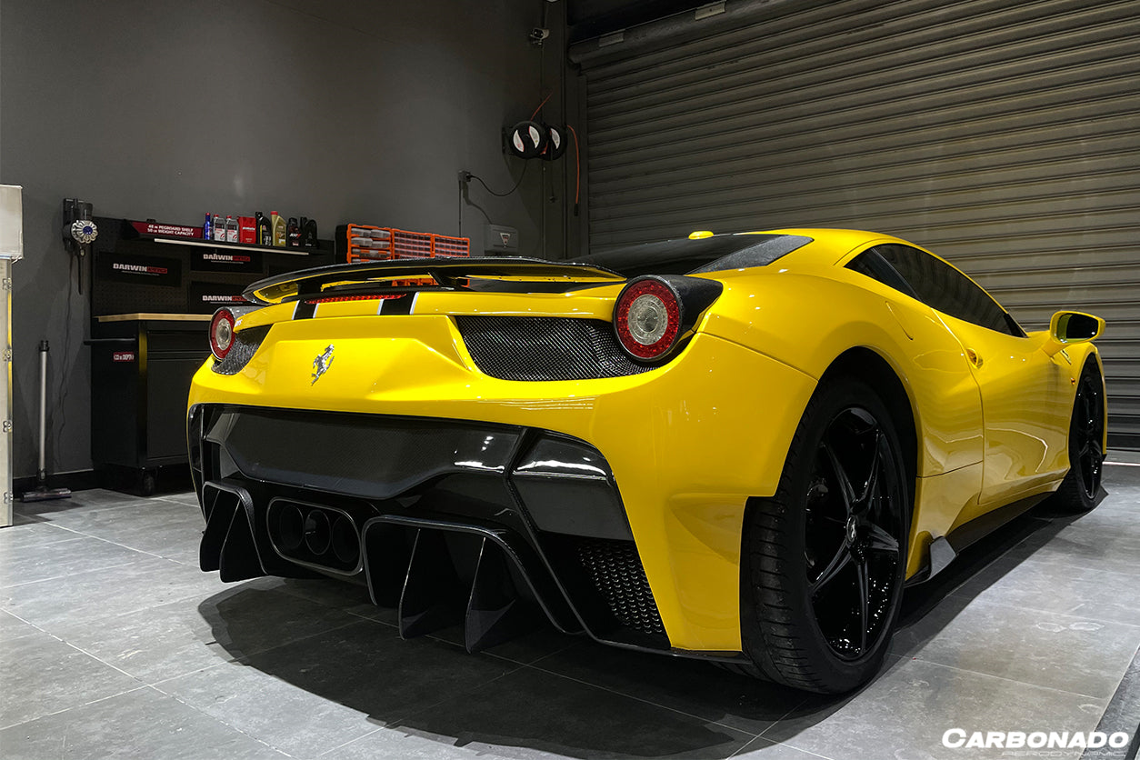 2010-2015 Ferrari 458 Italy/Spider VRS Style Rear Bumper W/Tips - Carbonado