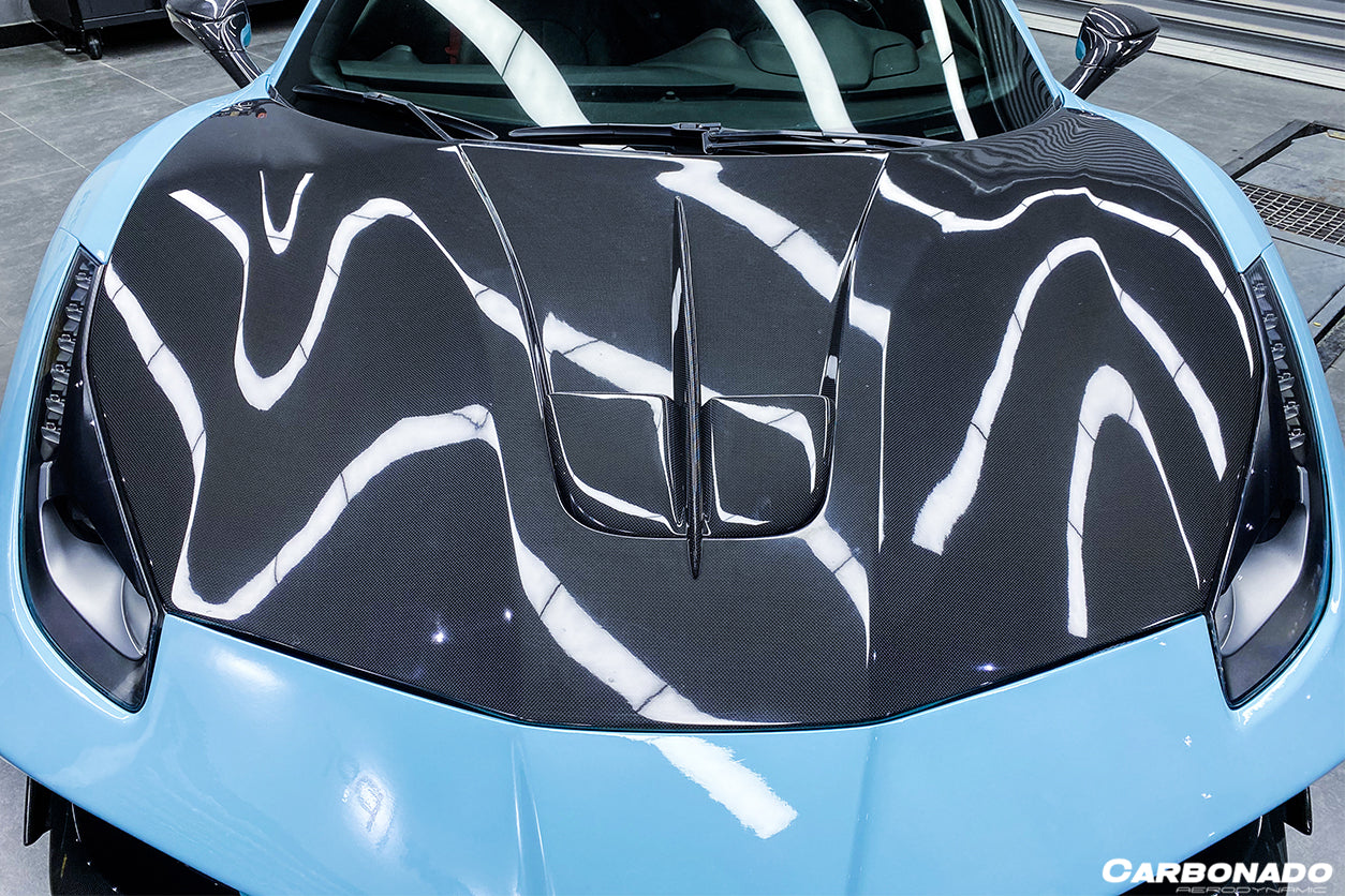 2015-2020 Ferrari 488 GTB/Spyder MA Style Carbon Fiber Hood - Carbonado