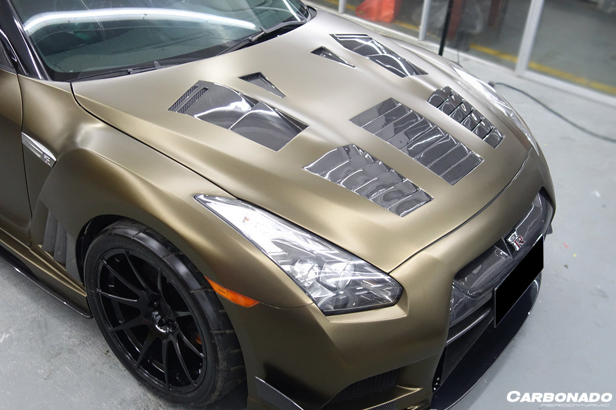2009-2016 Nissan GTR R35 CBA/DBA TP-2 Style Carbon Fiber Hood - Carbonado