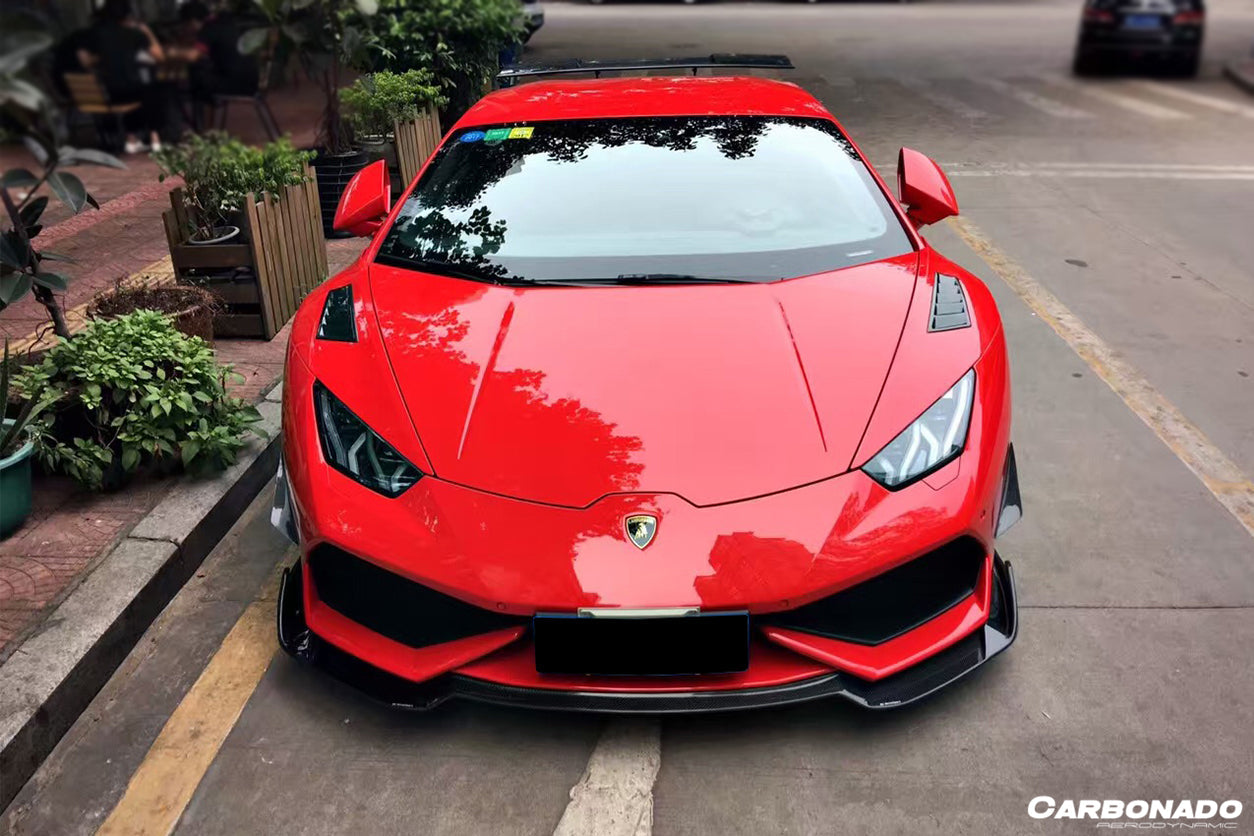 2015-2020 Lamborghini Huracan LP610 RZS Style Front Bumper Carbon Fiber Canard - Carbonado