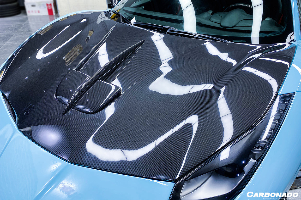 2015-2020 Ferrari 488 GTB/Spyder MA Style Carbon Fiber Hood - Carbonado