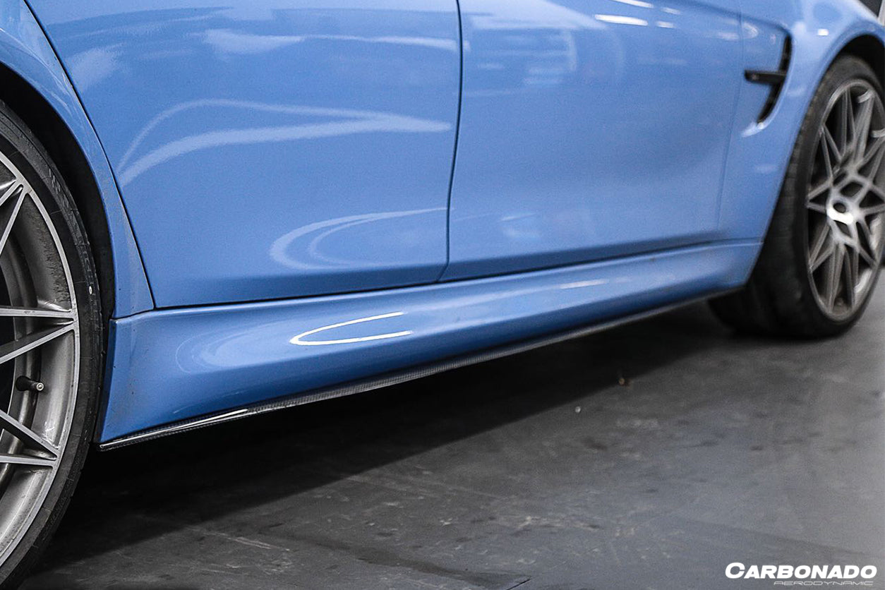 2014-2020 BMW M3 F80/M4 F82 MP Style Carbon Fiber Side Skirts Under Board - Carbonado
