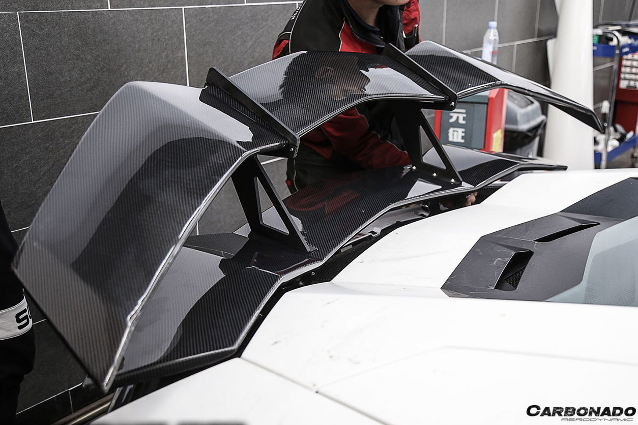 2011-2021 Lamborghini Aventador LP700 LP740 Coupe/Roadster RZS Style Carbon Fiber Trunk Spoiler - Carbonado