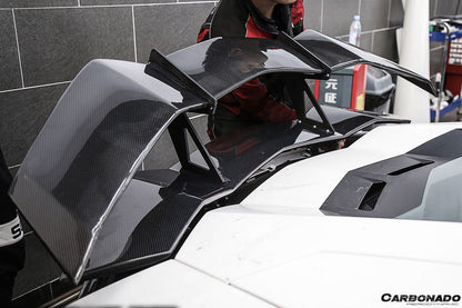 2011-2021 Lamborghini Aventador LP700 LP740 Coupe/Roadster RZS Style Carbon Fiber Trunk Spoiler - Carbonado