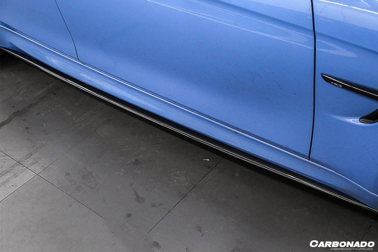 2014-2020 BMW  M4 F82 F80 M3  MP Style Carbon Fiber Side Skirts Under Board - Carbonado Aero