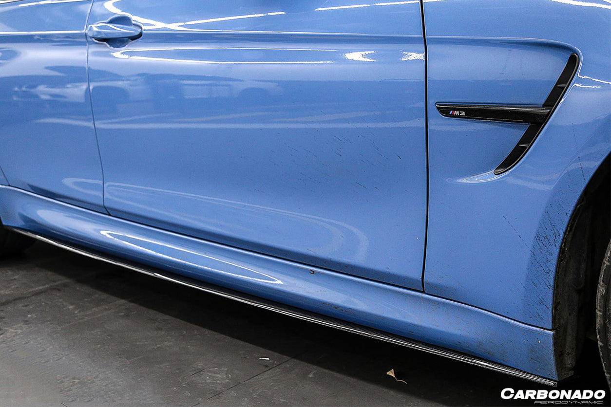 2014-2020 BMW M3 F80/M4 F82 MP Style Carbon Fiber Side Skirts Under Board - Carbonado