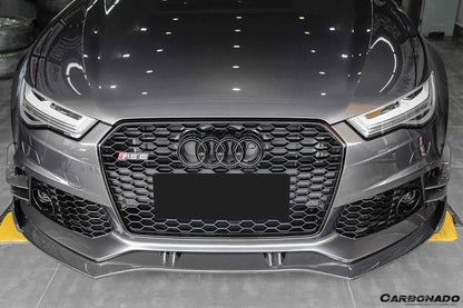 2013-2018 Audi RS6 Avant BS Style Carbon Fiber Front Bumper Canards - Carbonado