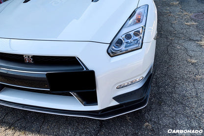 2012-2016 Nissan GTR R35 DBA Mines Style Carbon Fiber Front Canards - Carbonado