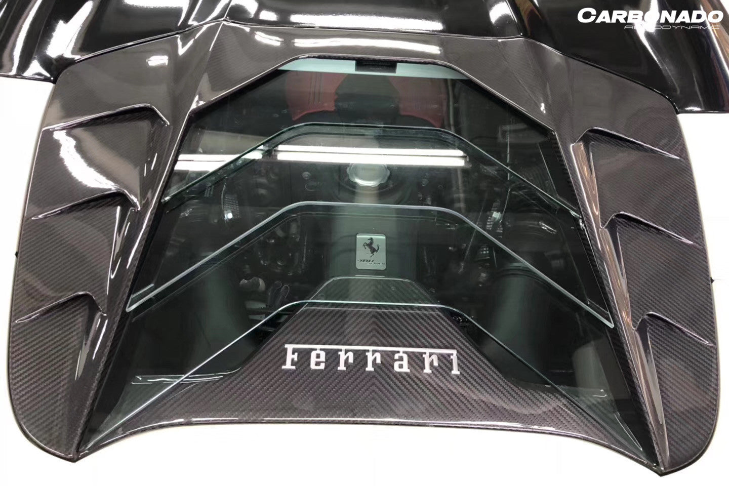 2015-2019 Ferrari 488 Spider MSY Style Carbon Fiber Engine Hood