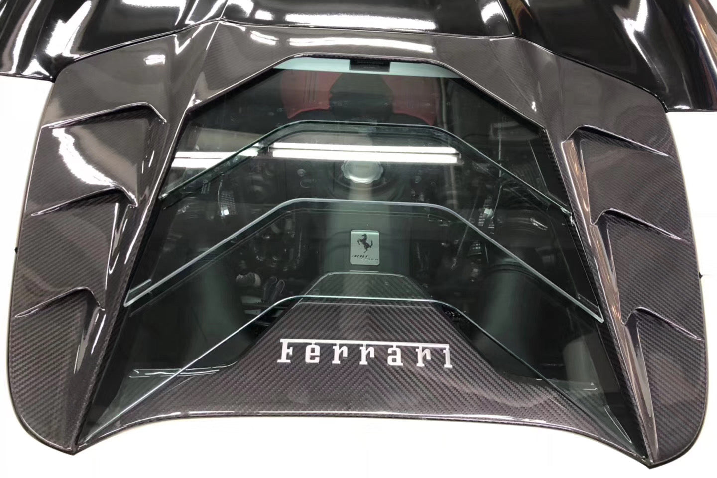 2015-2019 Ferrari 488 Spider MSY Style Carbon Fiber Engine Hood - Carbonado