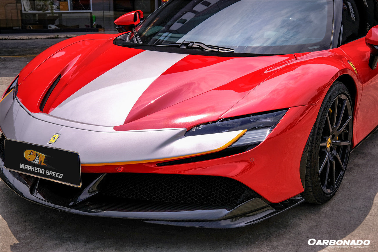 2020-UP Ferrari SF90 Stradale OE Style Autoclave Carbon Fiber Front Bumper Middle Air Vents