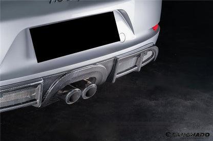 2017-2025 Porsche 718 Cayman Boxster GT4 Style Dry Carbon Fiber Middle Exhaust Rear Diffuser Lip