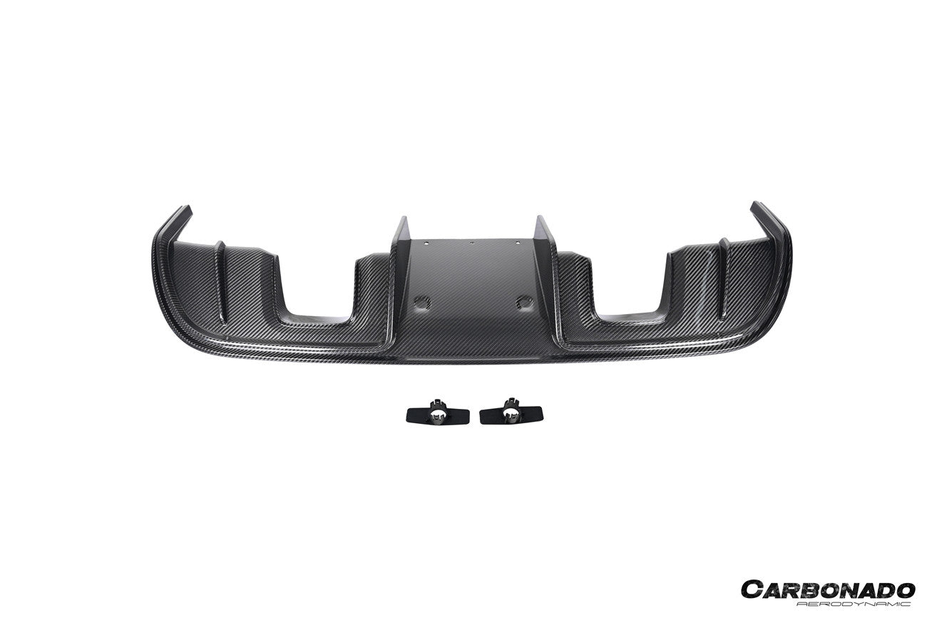 2017-2025 Porsche 718 Cayman Boxster GT4RS Style Autoclave Carbon Fiber Rear Diffuser Lip With Winglets And Exhaust Tips