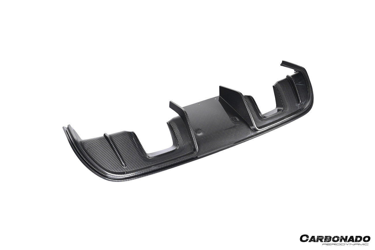 2017-2025 Porsche 718 Cayman Boxster GT4RS Style Autoclave Carbon Fiber Rear Diffuser Lip With Winglets And Exhaust Tips