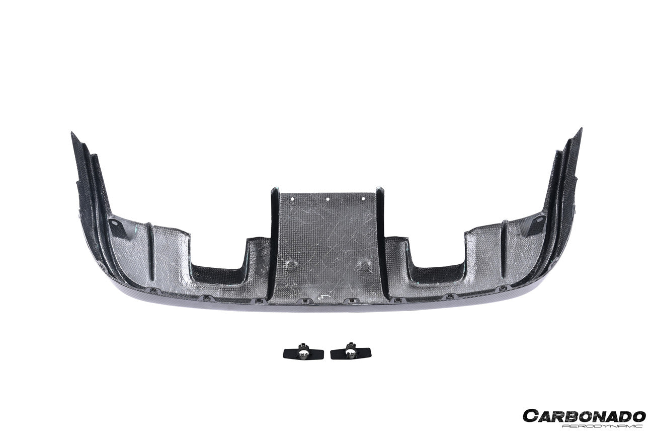 2017-2025 Porsche 718 Cayman Boxster GT4RS Style Autoclave Carbon Fiber Rear Diffuser Lip With Winglets And Exhaust Tips