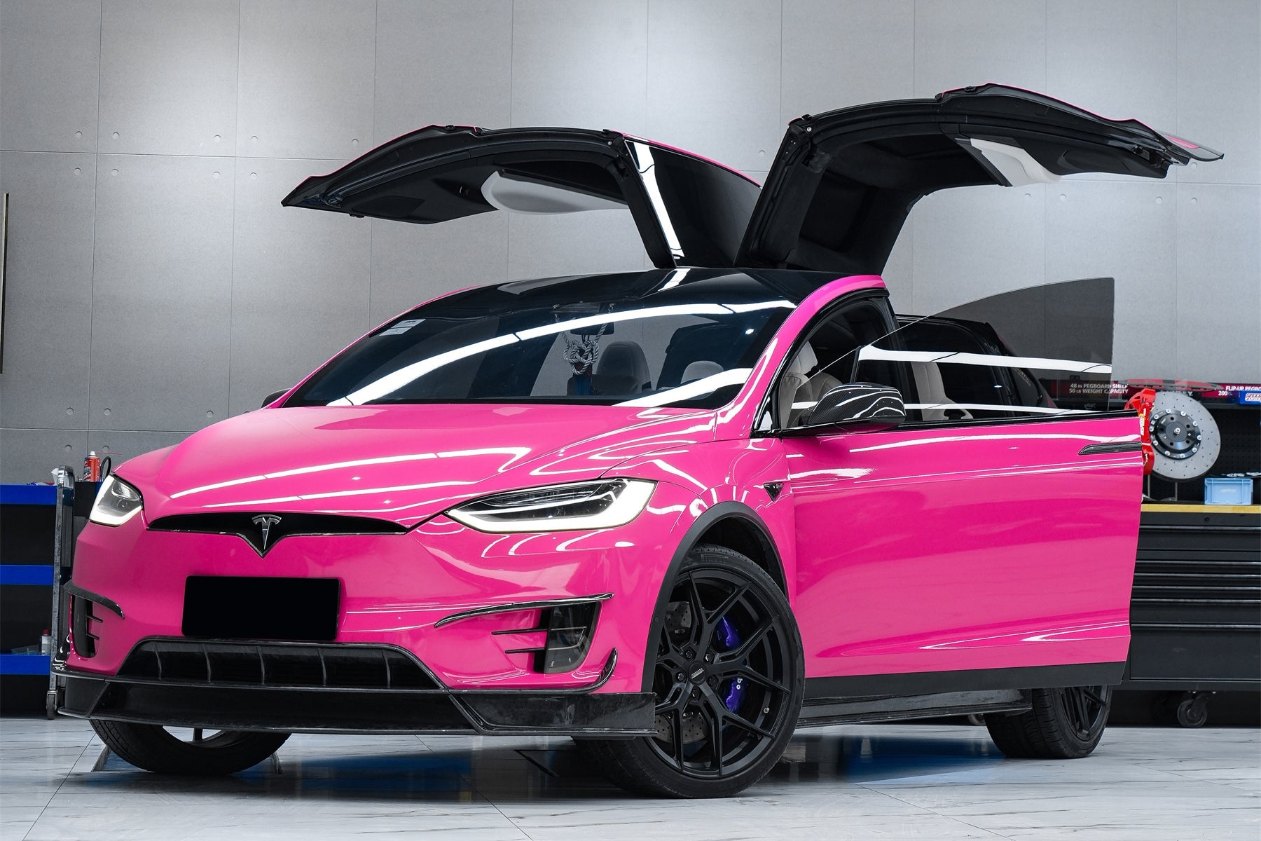2016-2021 Tesla Model X SUV RZS Style Carbon Fiber Front Canards - Carbonado