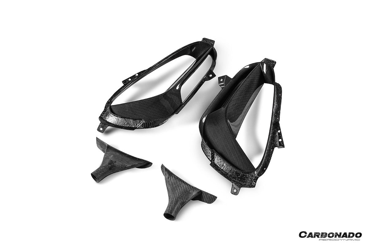 2020-UP Ferrari SF90 Stradale OE Style Autoclave Carbon Fiber Qaurter Panel Side Scoops