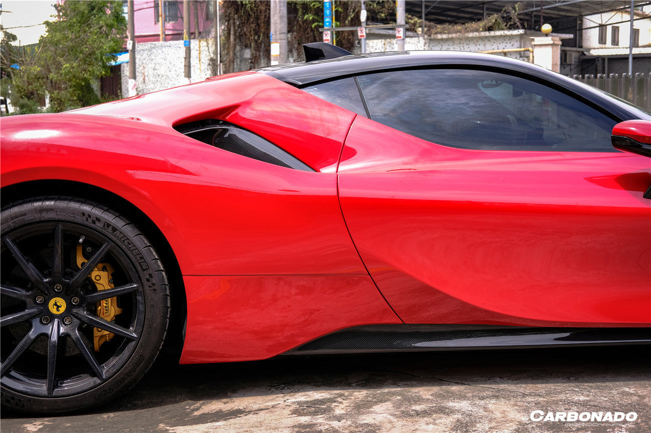 2020-UP Ferrari SF90 Stradale OE Style Autoclave Carbon Fiber Qaurter Panel Side Scoops