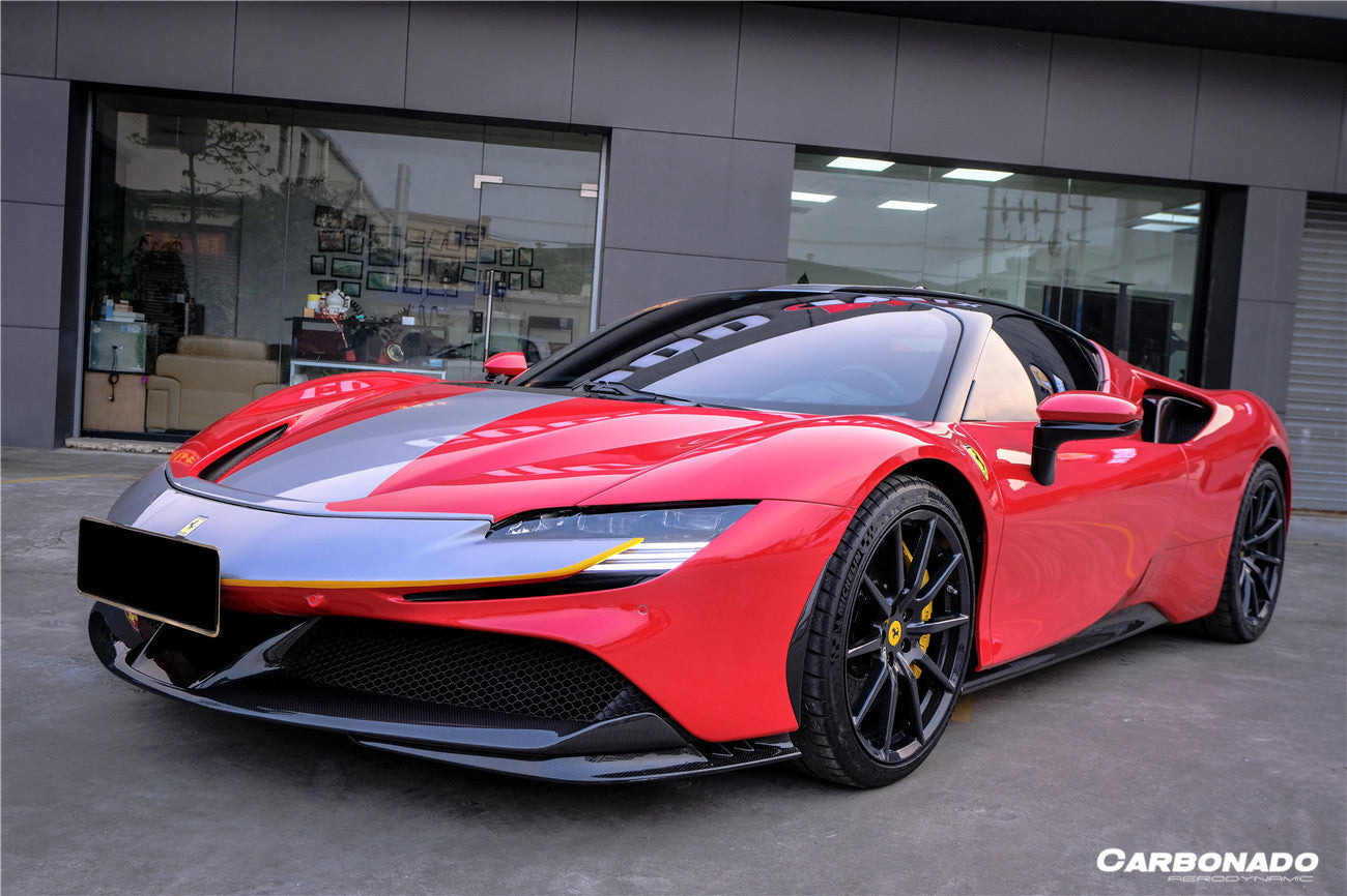 2020-UP Ferrari SF90 Stradale OE Style Autoclave Carbon Fiber Qaurter Panel Side Scoops