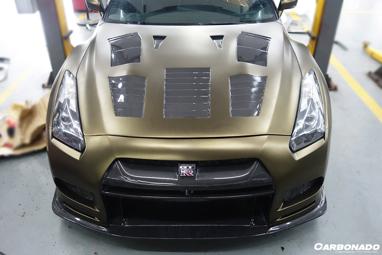 2009-2016 Nissan GTR R35 CBA & DBA TP-2 Style Carbon Fiber Hood