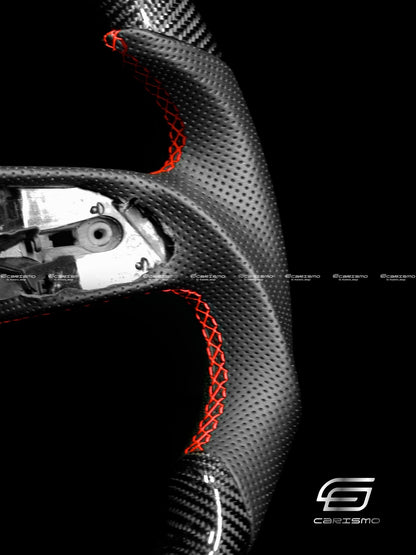 Carismo Steering Wheel For Audi (B9 Wheel) - Sport - Gloss Carbon - Perforated Leather