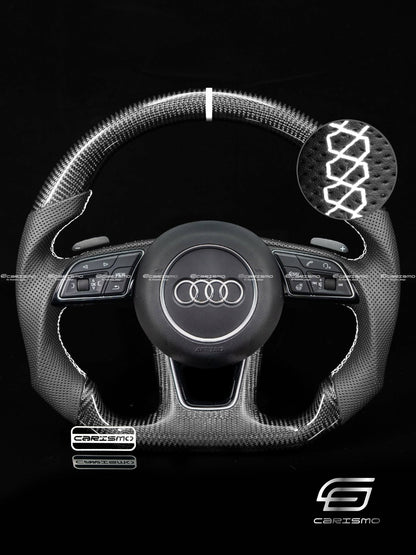 Carismo Steering Wheel For Audi (B9 Wheel) - Sport - Gloss Carbon - Perforated Leather
