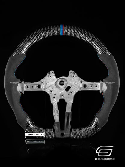 Carismo Steering Wheel For BMW F-Series (M Performance Wheel) - Sport - Gloss Carbon - Alcantara