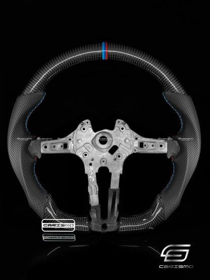 Carismo Steering Wheel For BMW F-Series (M Performance Wheel) - Sport - Gloss Carbon - Perforated Leather