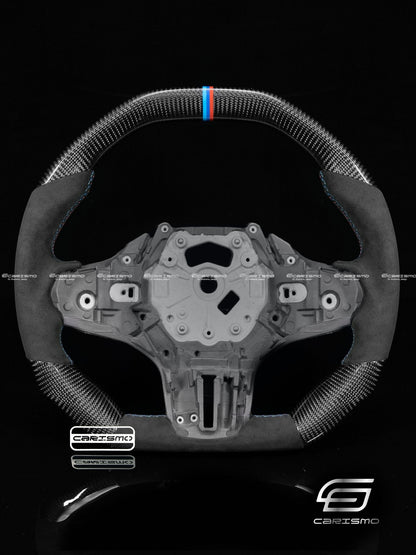 Carismo Steering Wheel For BMW G-Series (M Performance Wheels) - Signature (Heated) - Gloss Carbon - Alcantara