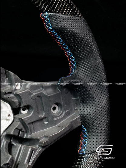 Carismo Steering Wheel For BMW G-Series (M Performance Wheels) - Signature (Heated) - Gloss Carbon - Perforated Leather