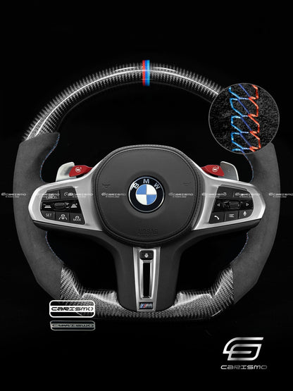Carismo Steering Wheel For BMW G-Series (M Performance Wheels) - Sport - Gloss Carbon - Alcantara