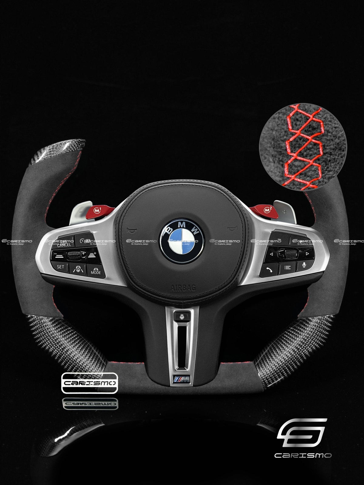 Carismo Steering Wheel For BMW G-Series (M Performance Wheel) - F1 Competition - Gloss Carbon - Alcantara