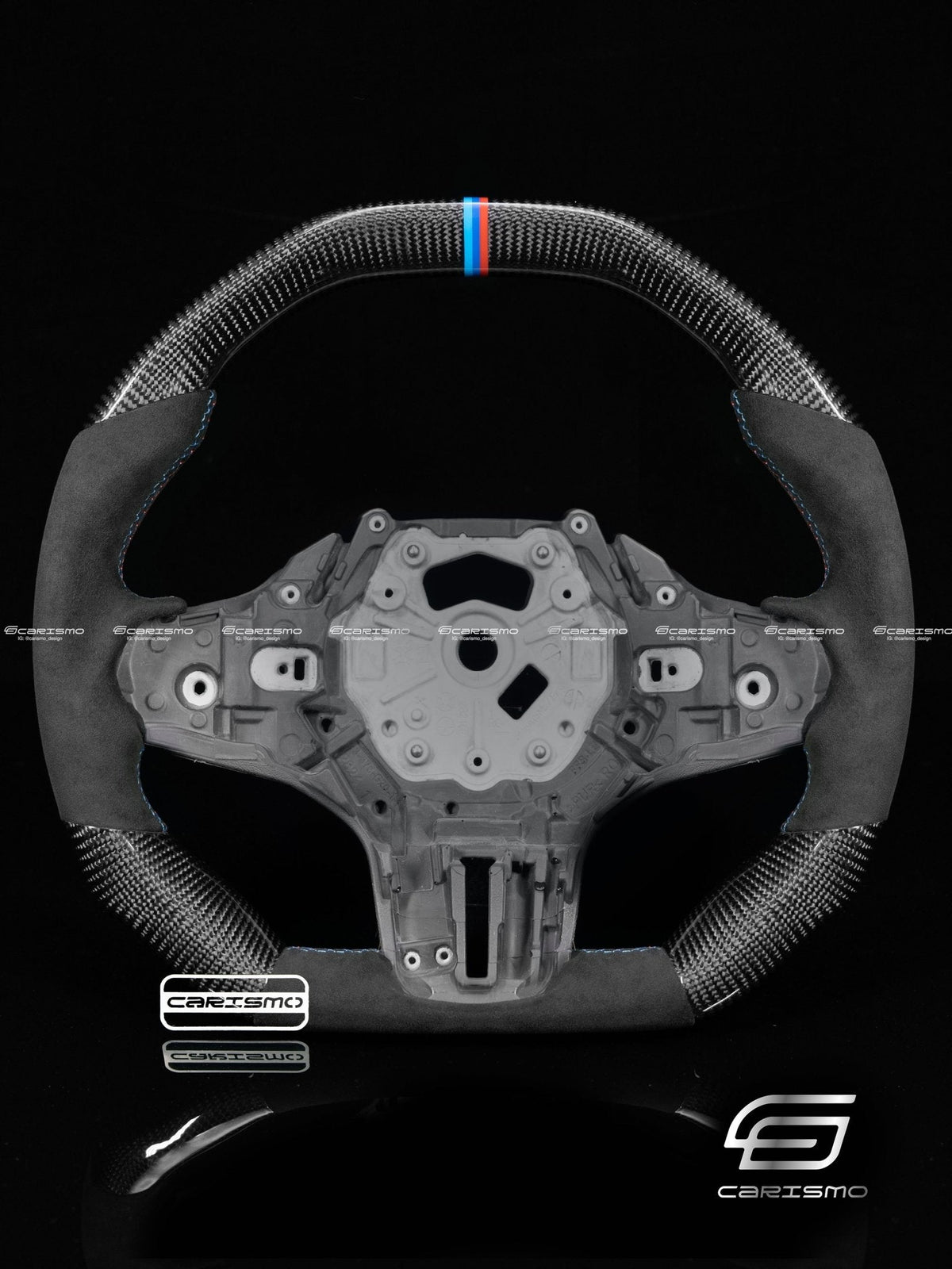 Carismo Steering Wheel For BMW G-Series (M Performance Wheel) - Signature (Heated) - Gloss Carbon - Alcantara