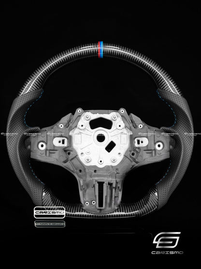 Carismo Steering Wheel For BMW G-Series (M Performance Wheel) - Sport - Gloss Carbon - Perforated Leather