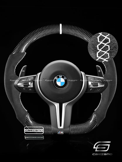 Carismo Steering Wheel For BMW F-Series (M Performance Wheels) - Sport - Gloss Carbon - Alcantara