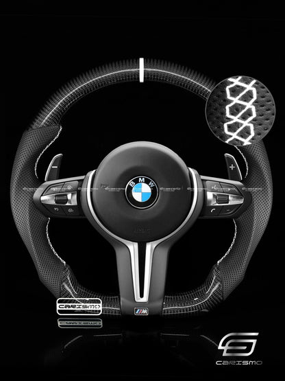 Carismo Steering Wheel For BMW F-Series (M Performance Wheels) - Sport - Gloss Carbon - Perforated Leather