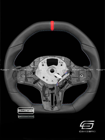 Carismo Steering Wheel For BMW G-Series (M Performance Wheel) - Signature (Heated) - Full Leather - Smooth & Perforated Leather
