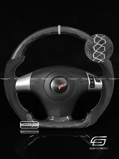Carismo Steering Wheel For Chevrolet Corvette (C6) - Sport - Gloss Carbon - Alcantara