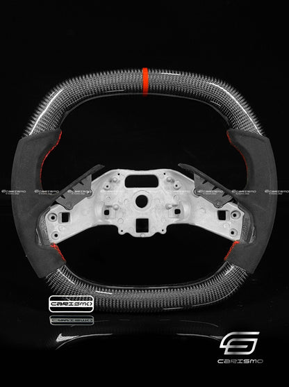 Carismo Steering Wheel For Chevrolet Corvette (C8) - Signature - Gloss Carbon - Alcantara