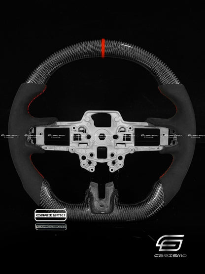 Carismo Steering Wheel For Ford Mustang (S550 2018 Refresh) - Sport - Gloss Carbon - Alcantara
