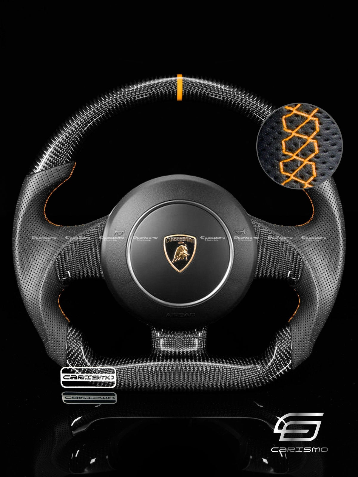 Carismo Steering Wheel For Lamborghini Gallardo - Sport - Gloss Carbon - Perforated Leather
