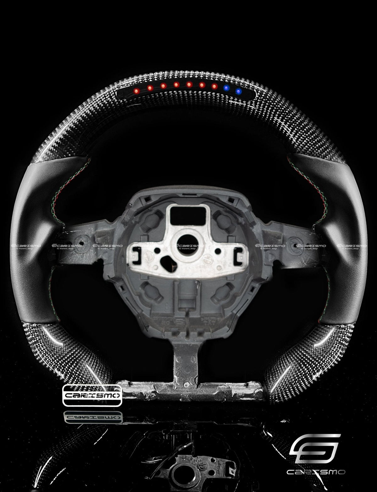 Carismo Steering Wheel For Lamborghini Huracan - Sequential RPM LED - Gloss Carbon - Smooth Leather