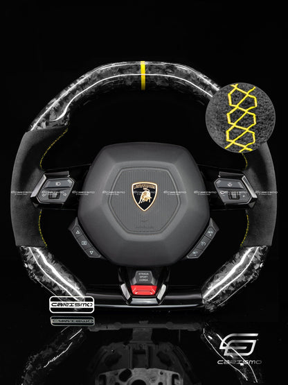 Carismo Steering Wheel For Lamborghini Huracan - Signature - Gloss Forged Carbon - Alcantara