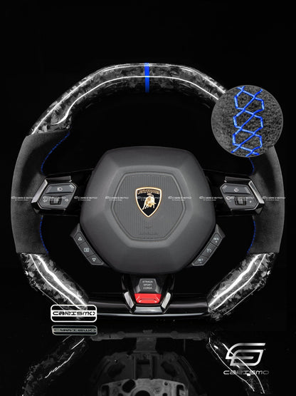 Carismo Steering Wheel For Lamborghini Huracan - Signature - Gloss Forged Carbon - Alcantara