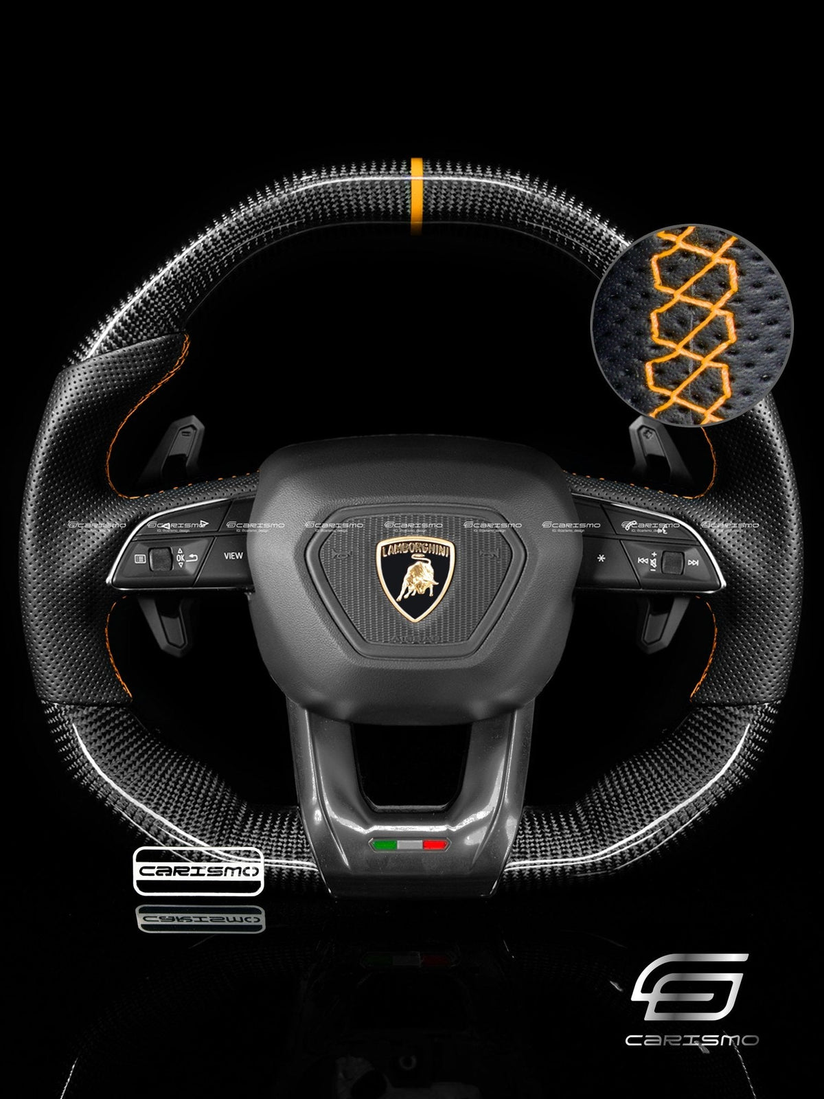Carismo Steering Wheel For Lamborghini Urus - Signature - Gloss Carbon - Perforated Leather