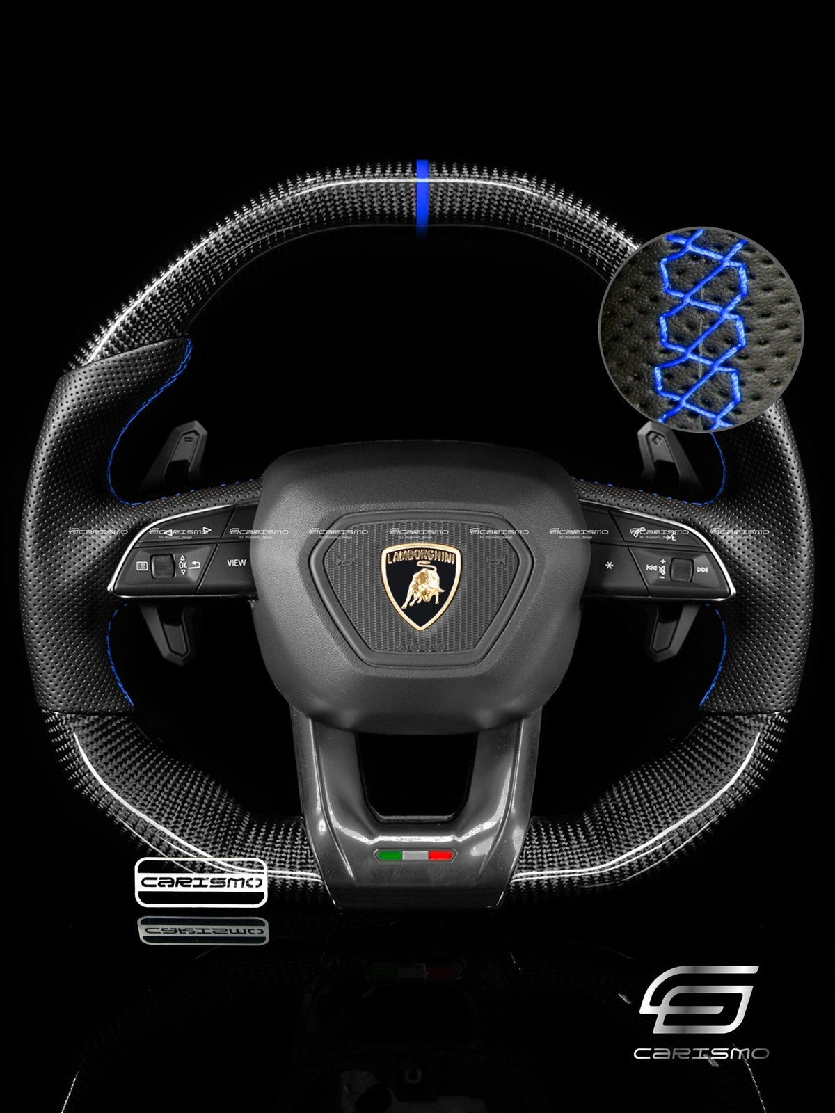 Carismo Steering Wheel For Lamborghini Urus - Signature - Gloss Carbon - Perforated Leather