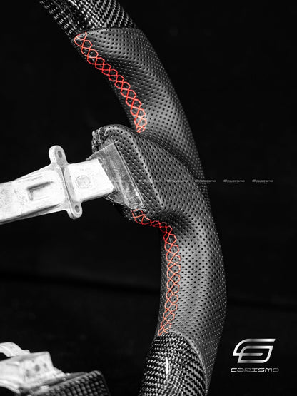 Carismo Steering Wheel For Mercedes/AMG (2020 AMG Performance Wheel) - Classic RPM LED - Gloss Carbon - Perforated Leather