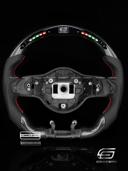 Carismo Steering Wheel For Mercedes/AMG (2020 AMG Performance Wheel) - Classic RPM LED - Gloss Carbon - Perforated Leather